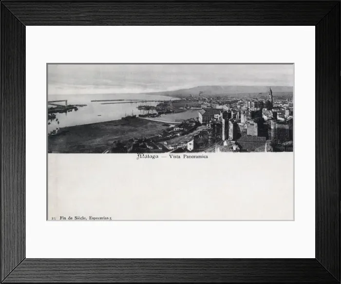 Framed Print : Malaga - Spain - Panoramic View including harbour and port Framed Print : Malaga - Spain - Panoramic View including harbour and port