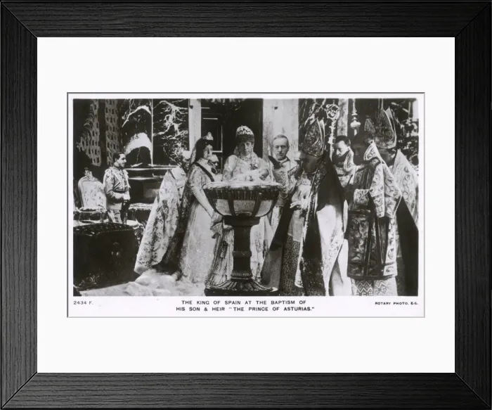 Framed Print : The Baptism of Alfonso, Prince of Asturias, Spanish heir
