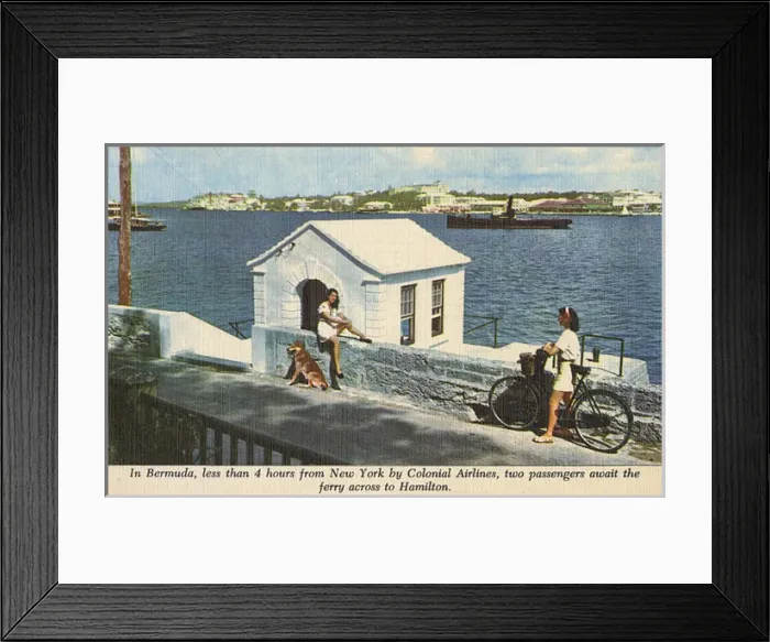 Framed Print : Bermuda - Passengers awaiting ferry to Hamilton Framed Print : Bermuda - Passengers awaiting ferry to Hamilton