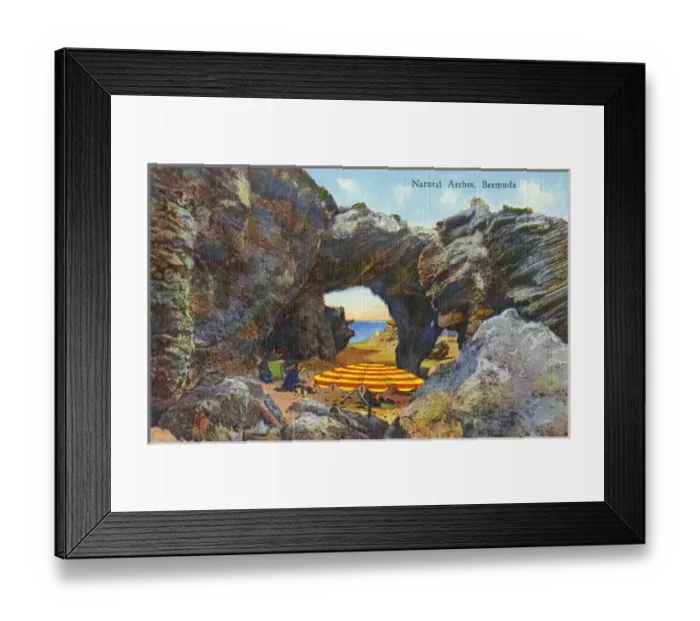 Framed Print : Bermuda - Natural Rock Arches on the beach Framed Print : Bermuda - Natural Rock Arches on the beach