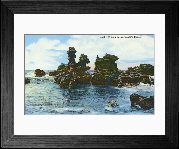 Framed Print : Bermuda, Rocky Craigs just off the shore Framed Print : Bermuda, Rocky Craigs just off the shore