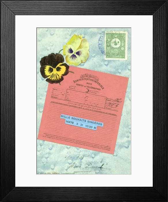Framed Print : Turkish Fantasy Postcard - Imperial Ottoman Telegraph Framed Print : Turkish Fantasy Postcard - Imperial Ottoman Telegraph