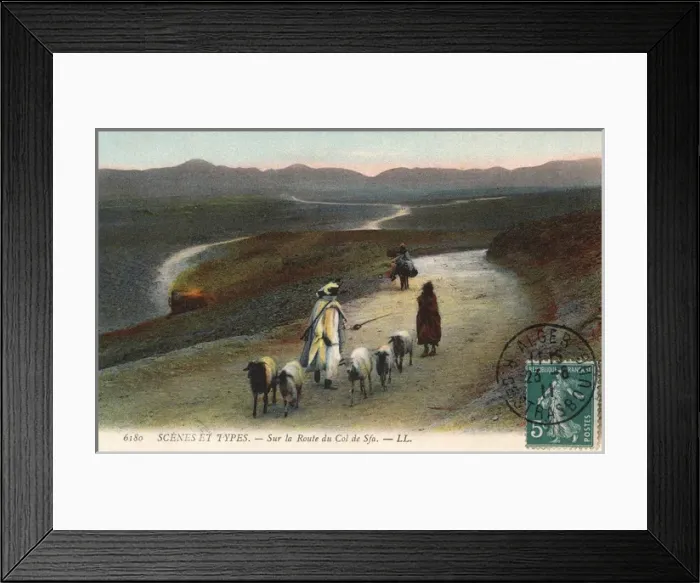 Framed Print : Algeria - Nomadic goat herders crossing the Col de Sfa Framed Print : Algeria - Nomadic goat herders crossing the Col de Sfa