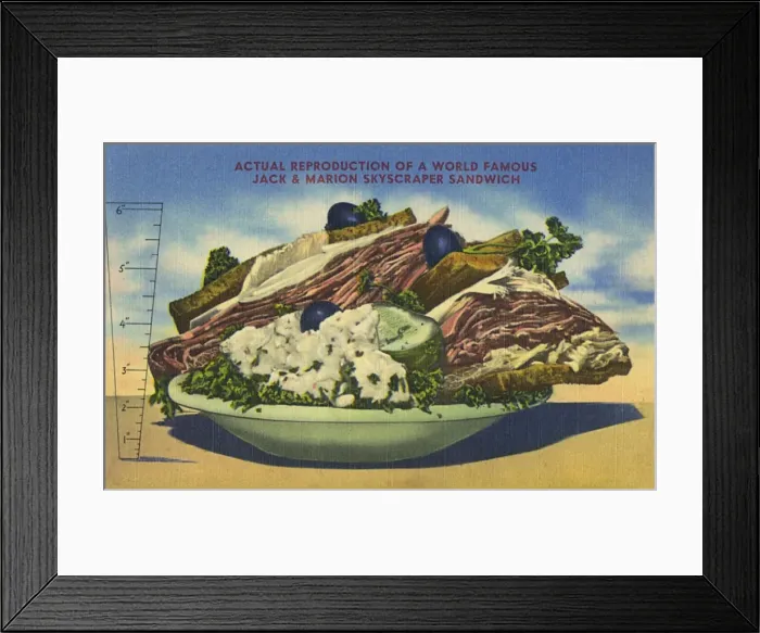 Framed Print : World Famous Jack & Marion Skyscraper Sandwich Framed Print : World Famous Jack & Marion Skyscraper Sandwich