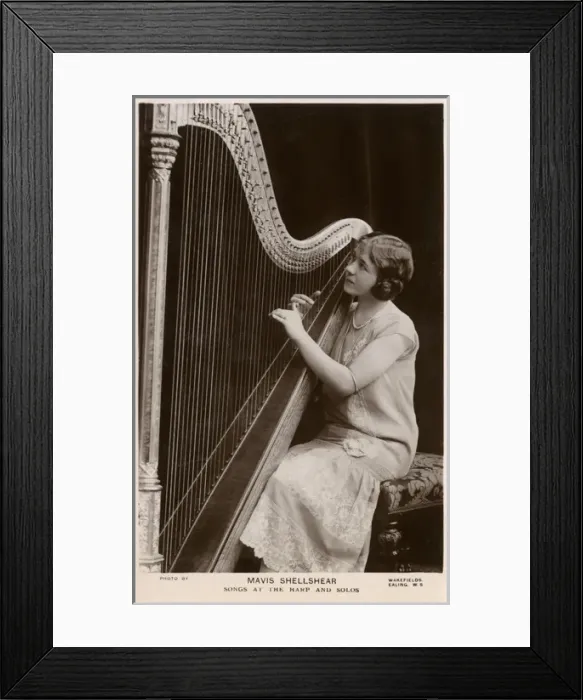 Framed Print : Harpist - Mavis Shellshear Framed Print : Harpist - Mavis Shellshear