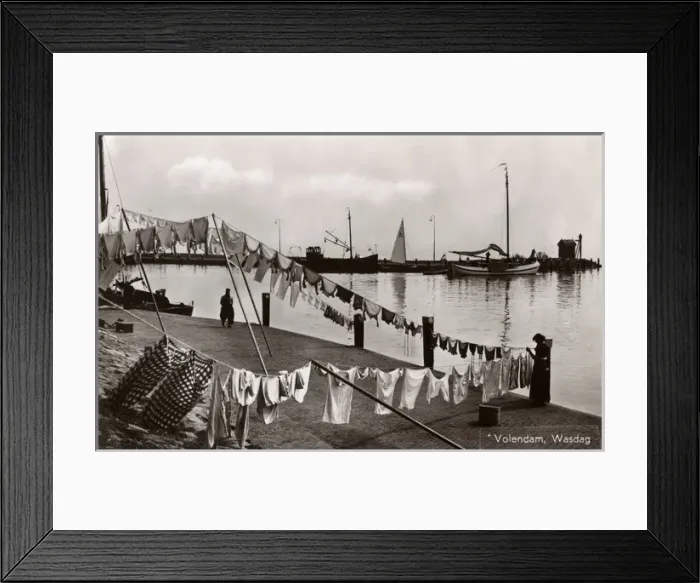 Framed Print : Washing Day at Jolendam, The Netherlands Framed Print : Washing Day at Jolendam, The Netherlands