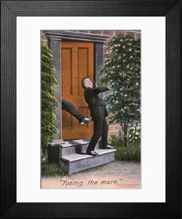 Framed Print : Annoying teenager booted out of the front door Framed Print : Annoying teenager booted out of the front door