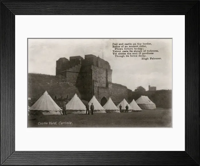 Framed Print : British Army camp in the Castle Yard, Carlisle Castle Framed Print : British Army camp in the Castle Yard, Carlisle Castle