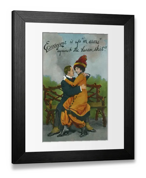 Framed Print : Gentleman not at all aghast about the Harem Skirt Framed Print : Gentleman not at all aghast about the Harem Skirt