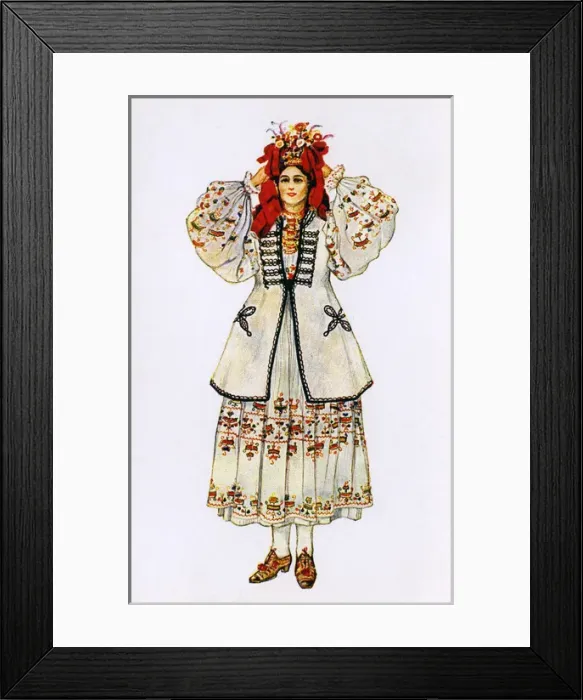 Framed Print : Traditional National Costume of Croatia - Bride from Sisak Framed Print : Traditional National Costume of Croatia - Bride from Sisak