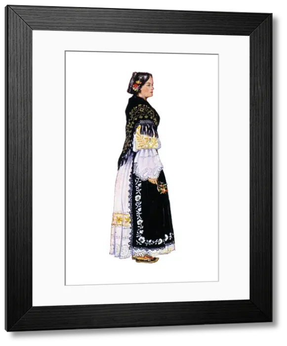 Framed Print : Traditional National Costume of Croatia - Privlaka Peasant Framed Print : Traditional National Costume of Croatia - Privlaka Peasant