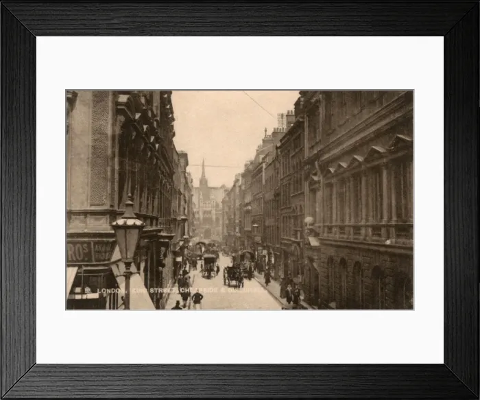 Framed Print : London - King Street, Cheapside and Guildhall Framed Print : London - King Street, Cheapside and Guildhall