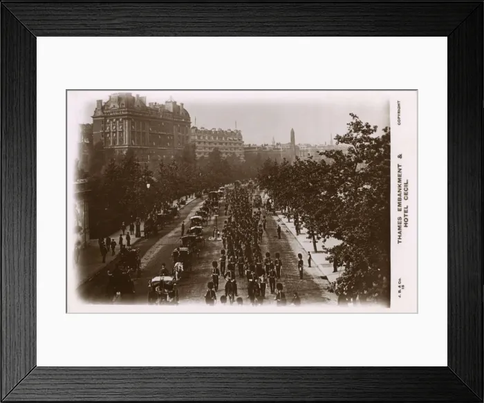 Framed Print : Thames Embankment and Cecil Hotel, London Framed Print : Thames Embankment and Cecil Hotel, London