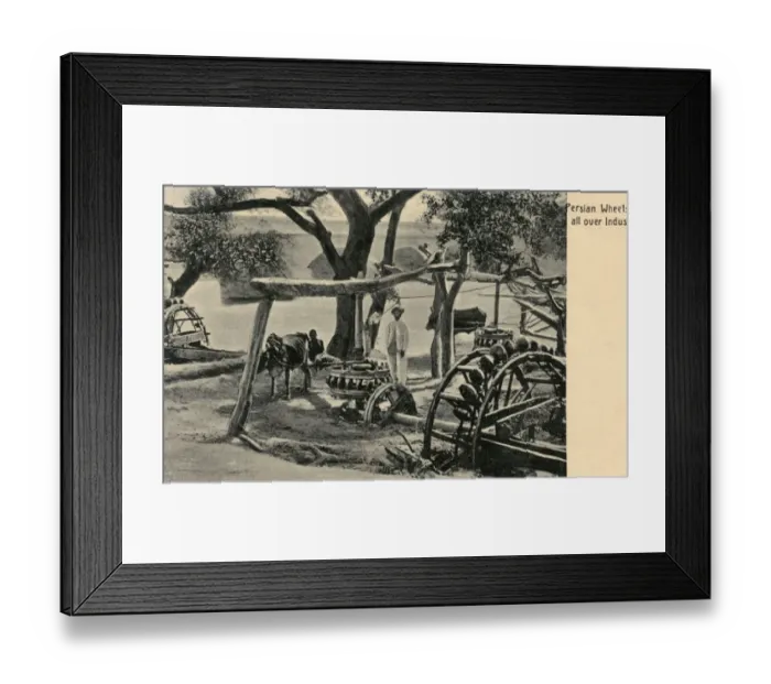 Framed Print : Persian Waterwheel on the Indus, Pakistan Framed Print : Persian Waterwheel on the Indus, Pakistan