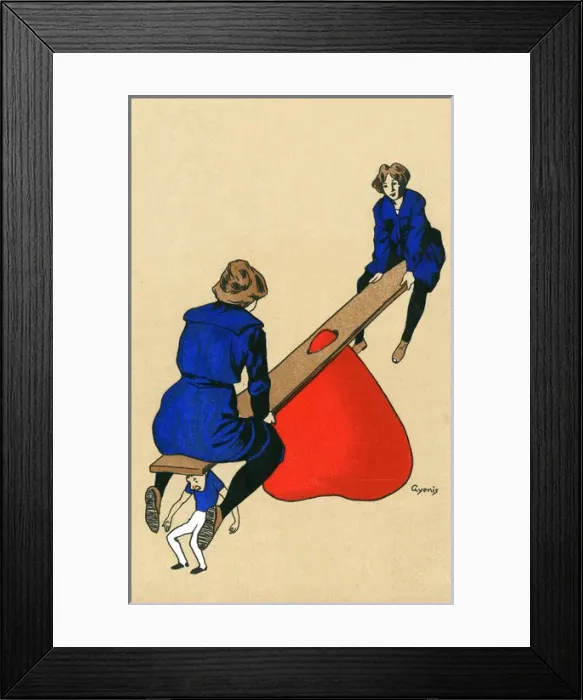 Framed Print : Valentine admiration of emancipated woman Framed Print : Valentine admiration of emancipated woman