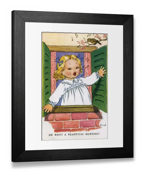 Framed Print : WW2 - Comic Postcard - Oh What a Beautiful Morning Framed Print : WW2 - Comic Postcard - Oh What a Beautiful Morning