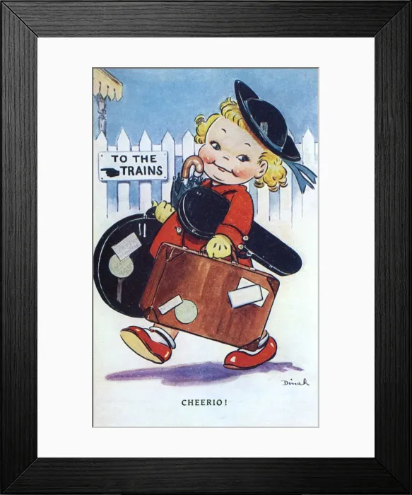 Framed Print : WW2 - Comic Postcard - Cheerio Framed Print : WW2 - Comic Postcard - Cheerio