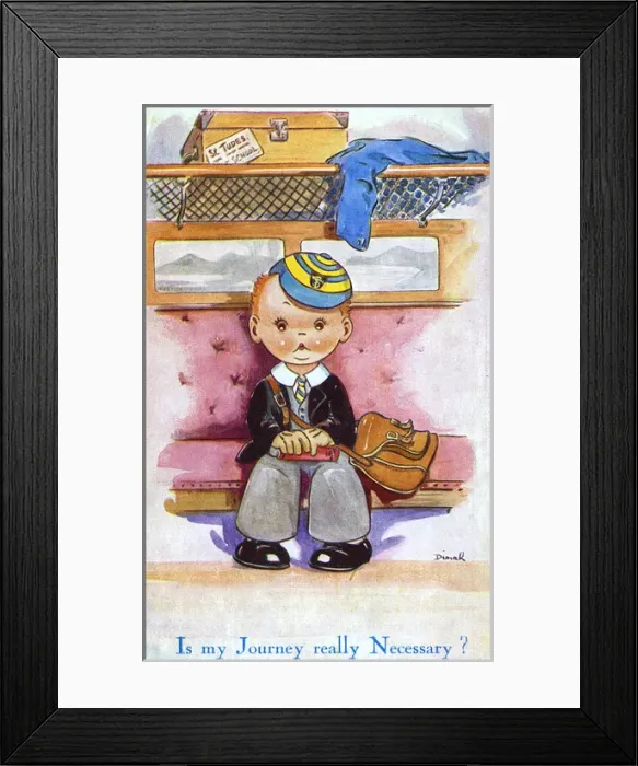 Framed Print : WW2 - Comic Postcard - Is My Journey Really Necessary? Framed Print : WW2 - Comic Postcard - Is My Journey Really Necessary?