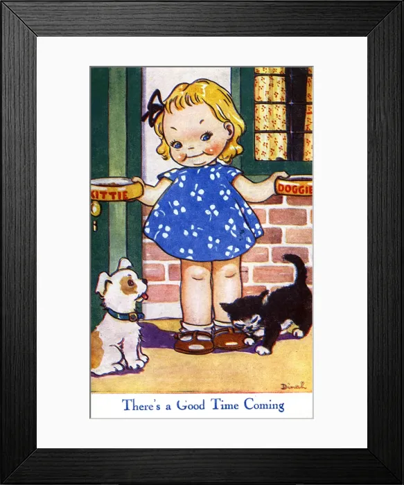 Framed Print : WW2 era - Comic Postcard - Theres a Good Time Coming Framed Print : WW2 era - Comic Postcard - Theres a Good Time Coming