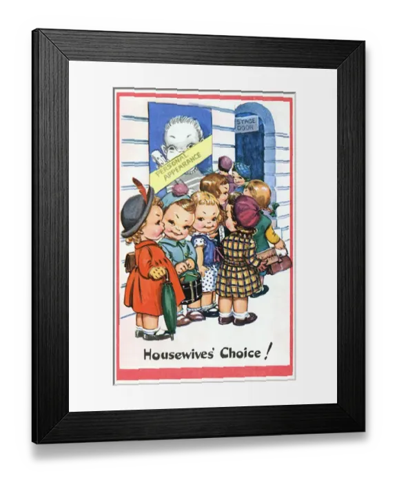 Framed Print : Comic Postcard - Housewives Choice Framed Print : Comic Postcard - Housewives Choice