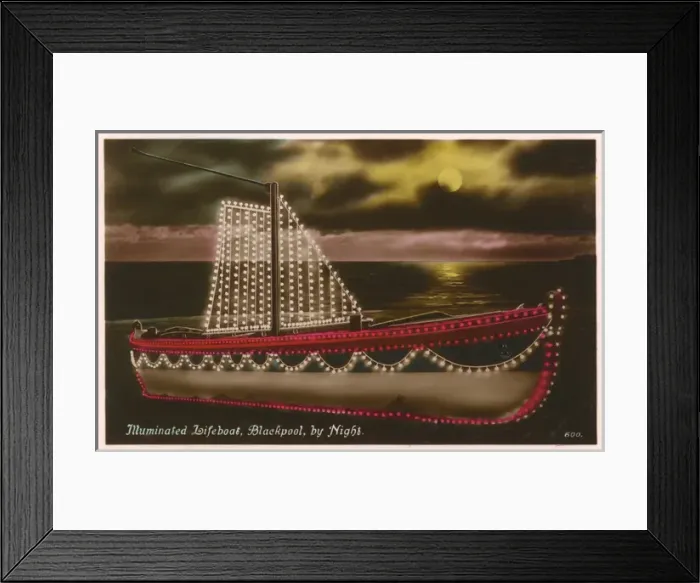 Framed Print : Blackpool, Lancashire - Illuminated Lifeboat Framed Print : Blackpool, Lancashire - Illuminated Lifeboat