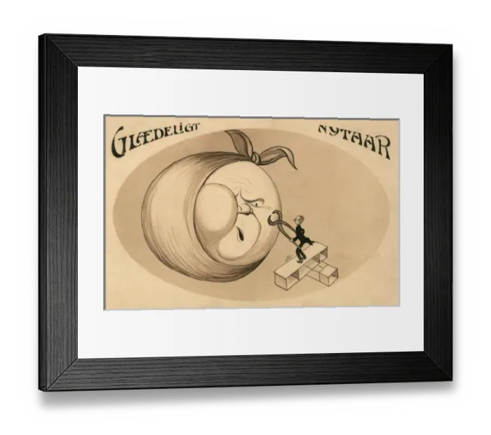 Framed Print : Have a Pain-free Year - Danish New Years Card Framed Print : Have a Pain-free Year - Danish New Years Card