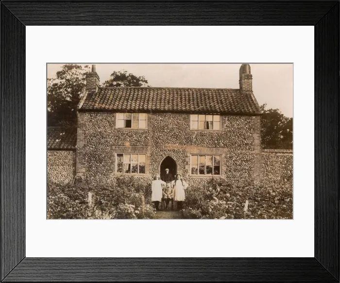 Framed Print : Typical Flint and brick house - North Norfolk Framed Print : Typical Flint and brick house - North Norfolk