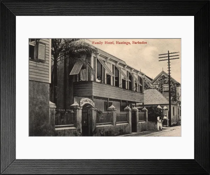 Framed Print : Family Hotel, Hastings, Barbados, West Indies Framed Print : Family Hotel, Hastings, Barbados, West Indies