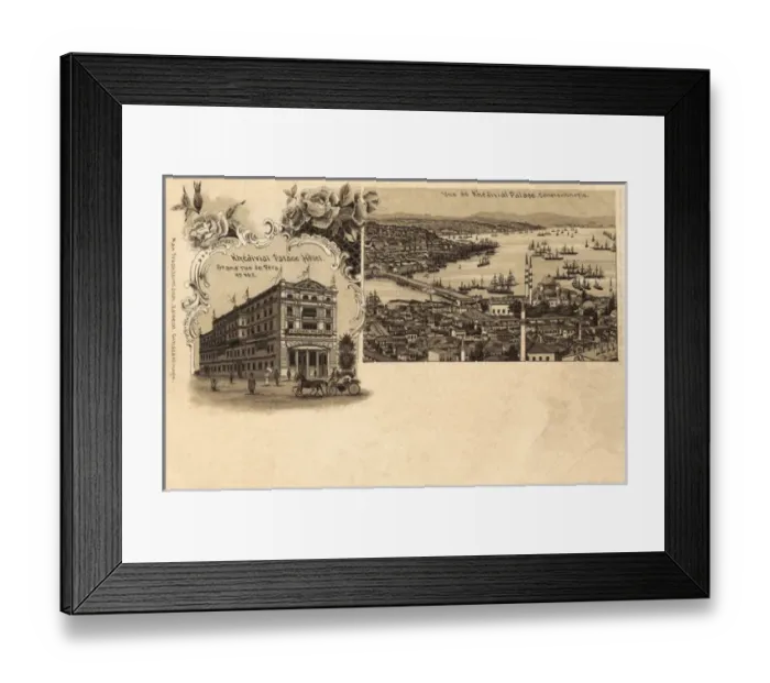 Framed Print : Khedival Palace Hotel and Galata Bridge, Istanbul, Turkey Framed Print : Khedival Palace Hotel and Galata Bridge, Istanbul, Turkey