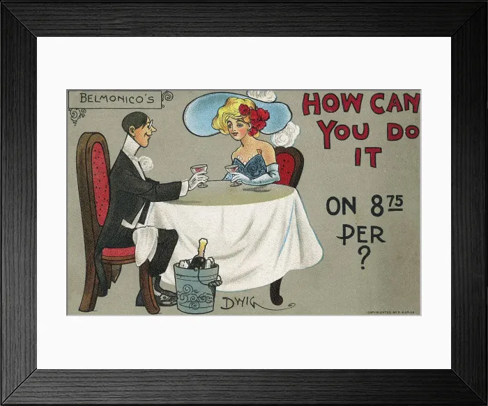 Framed Print : Gentleman wines and dines his lady in style but at low cost Framed Print : Gentleman wines and dines his lady in style but at low cost