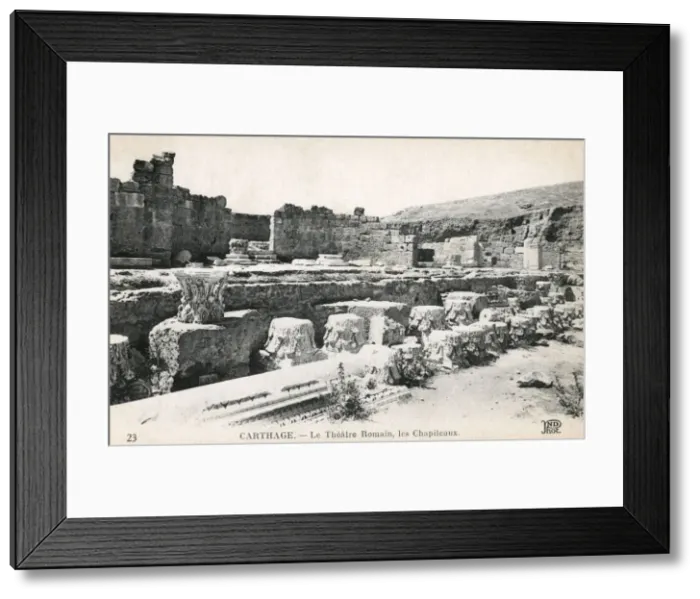 Framed Print : Carthage, Tunisia - The Roman Theatre - Corinthian Capitals Framed Print : Carthage, Tunisia - The Roman Theatre - Corinthian Capitals