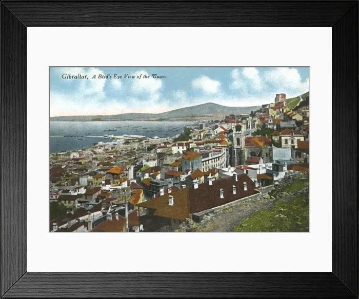 Framed Print : Gibraltar - The Town - Birds Eye view Framed Print : Gibraltar - The Town - Birds Eye view