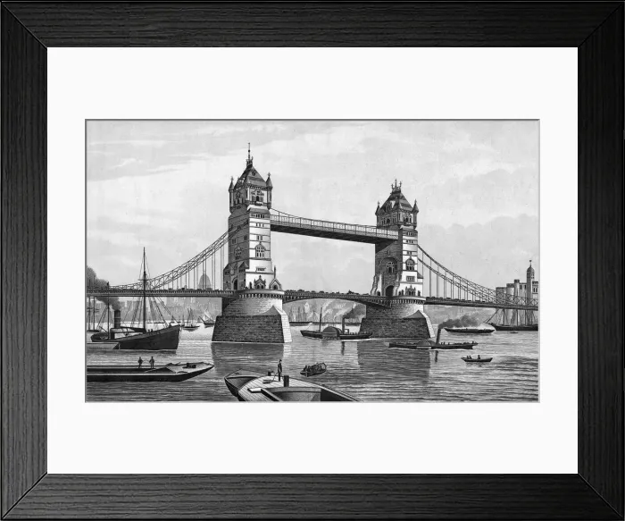 Framed Print : Original Design for the New Tower Bridge, London Framed Print : Original Design for the New Tower Bridge, London