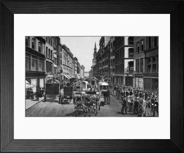 Framed Print : Cheapside showing Bow Church, London Framed Print : Cheapside showing Bow Church, London