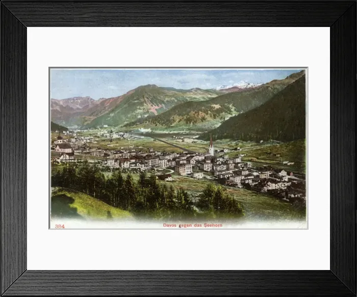 Framed Print : Davos viewed from the slopes of the Seehorn, Switzerland Framed Print : Davos viewed from the slopes of the Seehorn, Switzerland