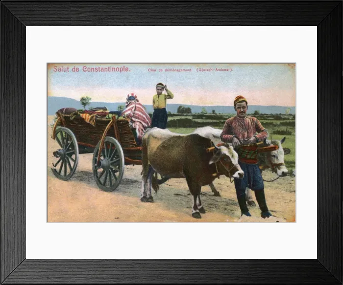 Framed Print : Turkey - Ox Cart and Passengers Framed Print : Turkey - Ox Cart and Passengers
