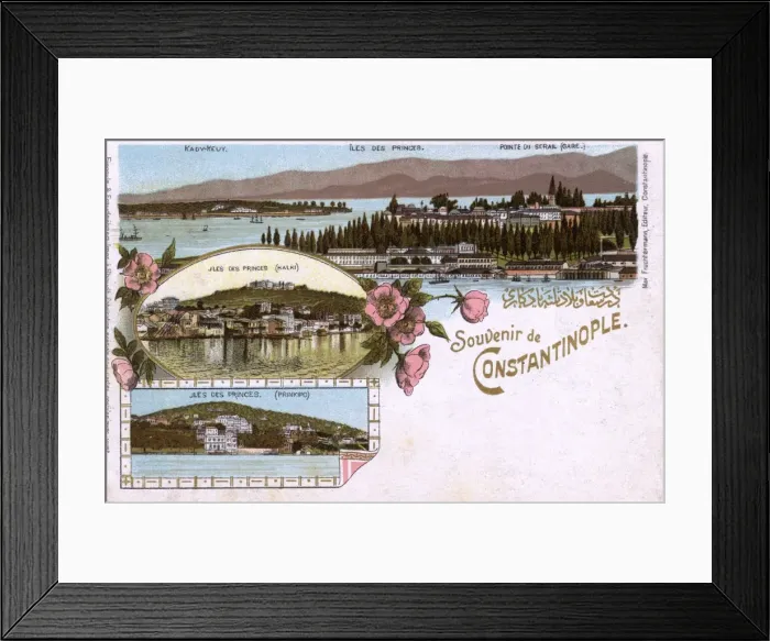 Framed Print : Seraglio Point, Heybeliada (Halki) and Buyukada (Prinkipo)