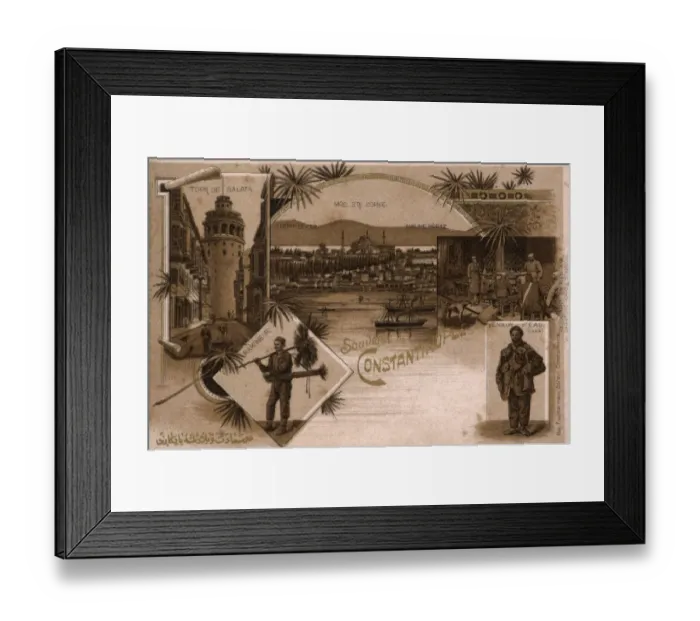 Framed Print : Istanbul, Turkey - Galata Tower, Water Carrier, Chimneysweep Framed Print : Istanbul, Turkey - Galata Tower, Water Carrier, Chimneysweep