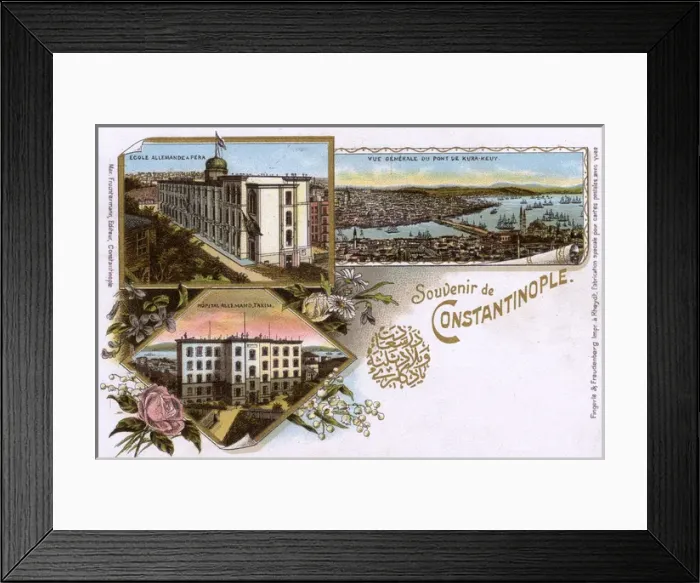 Framed Print : Istanbul, Turkey - Galata Bridge, German School and Hospital Framed Print : Istanbul, Turkey - Galata Bridge, German School and Hospital