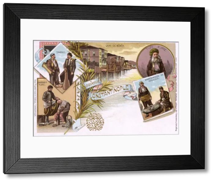Framed Print : Fishermen, Aged Kurd, Bebek Bay, Water Carriers and Barber Framed Print : Fishermen, Aged Kurd, Bebek Bay, Water Carriers and Barber