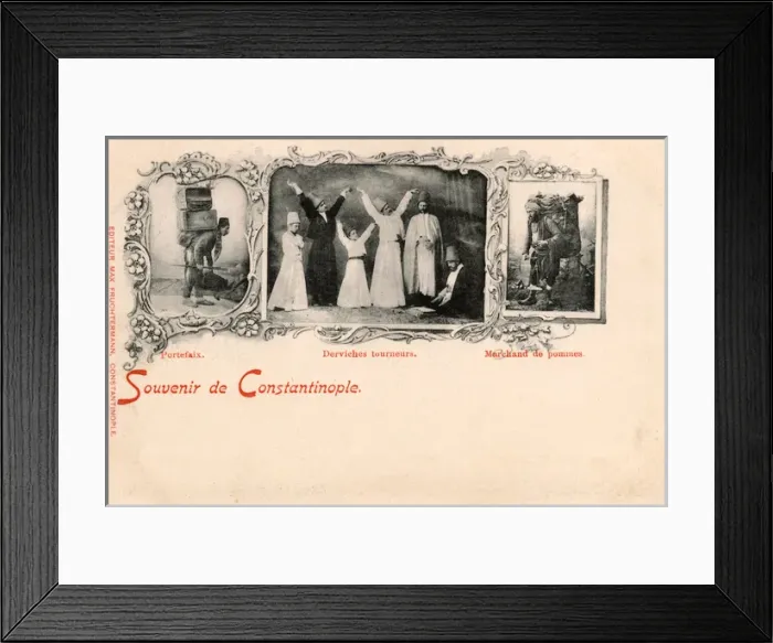 Framed Print : Istanbul, Turkey - Mevlevi Dervishes, Porter, Apple Seller Framed Print : Istanbul, Turkey - Mevlevi Dervishes, Porter, Apple Seller