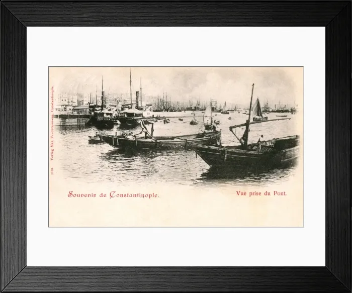 Framed Print : Istanbul, Turkey - Boats in Istanbul Harbour Framed Print : Istanbul, Turkey - Boats in Istanbul Harbour