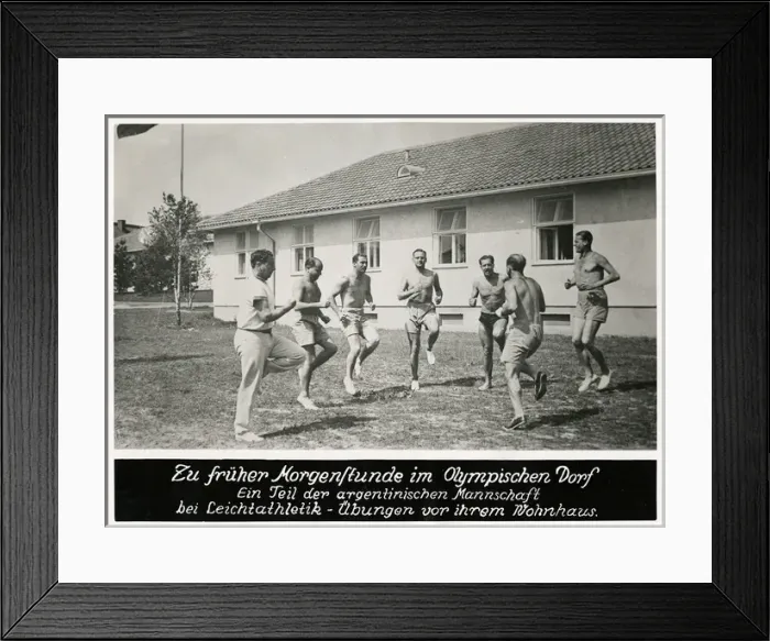 Framed Print : Germany - Berlin Olympics - Argentinian athletes training Framed Print : Germany - Berlin Olympics - Argentinian athletes training