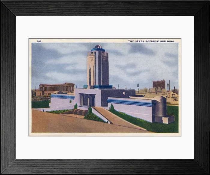 Framed Print : The Sears Roebuck Building - Chicago Worlds Fair Framed Print : The Sears Roebuck Building - Chicago Worlds Fair