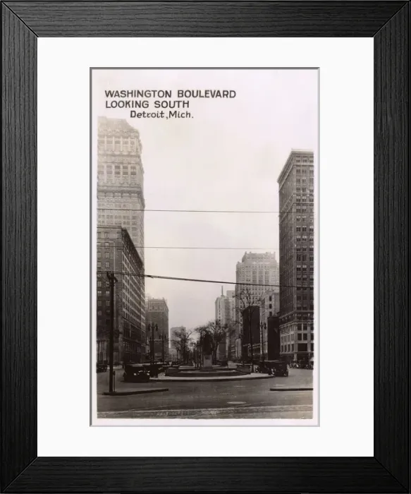 Framed Print : Washington Boulevard looking South, Detroit, Michigan, USA Framed Print : Washington Boulevard looking South, Detroit, Michigan, USA