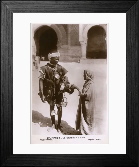 Framed Print : Itinerant Street Water Seller - Morocco Framed Print : Itinerant Street Water Seller - Morocco