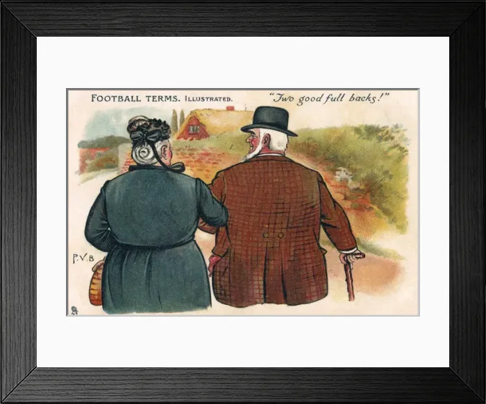 Framed Print : Football Terms Illustrated - Two good full backs Framed Print : Football Terms Illustrated - Two good full backs