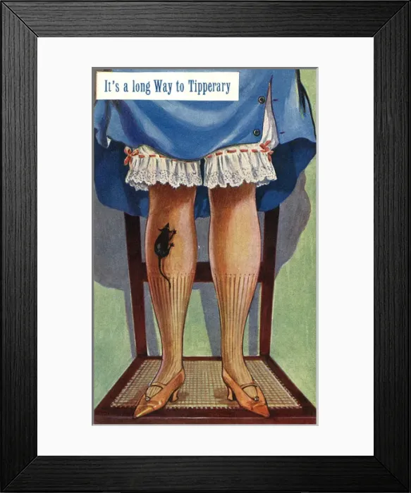 Framed Print : Its a long way to Tipperary - A Mouse heads up a ladys leg Framed Print : Its a long way to Tipperary - A Mouse heads up a ladys leg