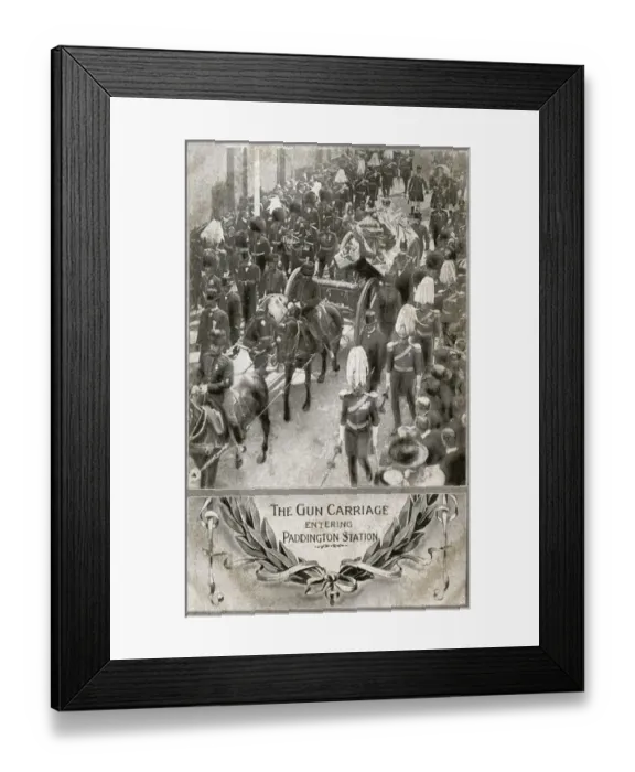 Framed Print : Funeral of Edward VII - Gun Carriage Cortege at Paddington Framed Print : Funeral of Edward VII - Gun Carriage Cortege at Paddington