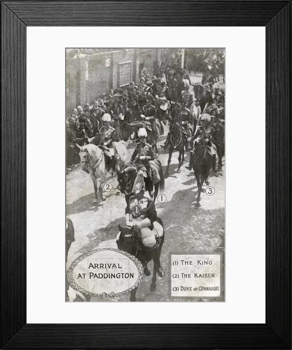 Framed Print : Funeral of Edward VII - George V rides alongside the Kaiser Framed Print : Funeral of Edward VII - George V rides alongside the Kaiser